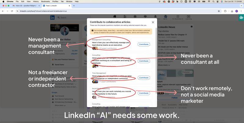 LinkedIn: LinkedIn Collaborative Articles Are Not AI They Are Worse