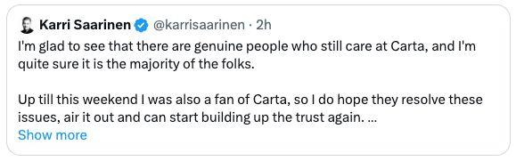 LinkedIn: Carta Made Serious Mistakes and I'm Deeply Sorry