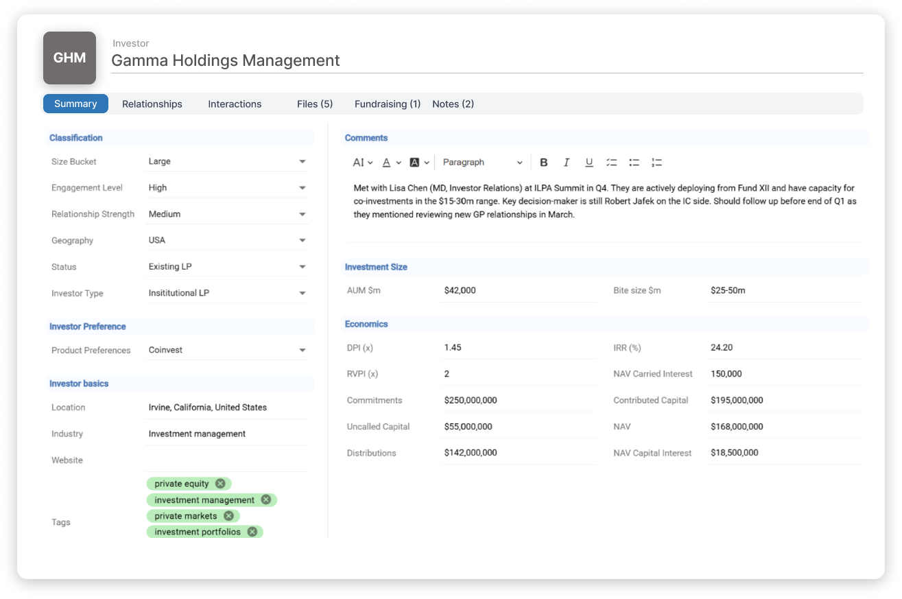LP CRM Object