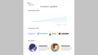 investor update sheet with graph