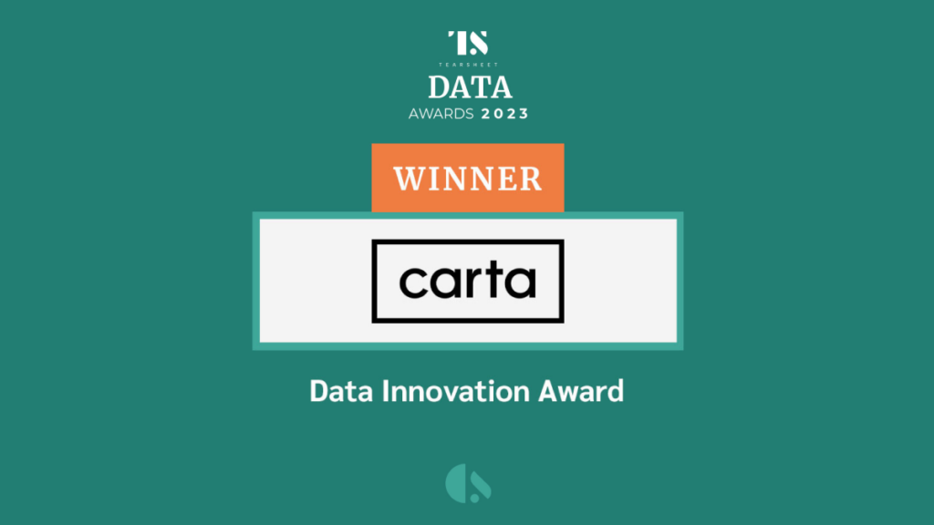 Carta Total Compensation wins Tearsheet Data Innovation Award